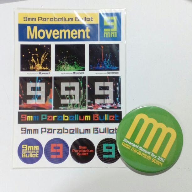 8点セット9mm Parabellum Bullet 缶バッジ ステッカー 9mm Parabellum