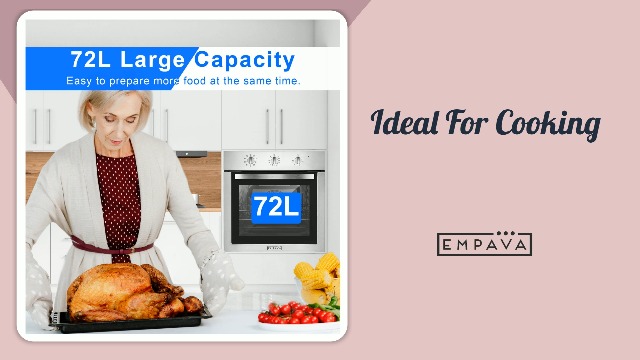 Empava Einbaubackofen, Backofen Autark 72L,Dampfbackofen, Oven 2800W, Einbaubackofen Ohne Kochfeld, Einbauherd, Backofen… – Bild 8