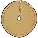 Natural Burlap Santa Tree Skirt with Red and Green Plaid Ruffle with printed "Merry Christmas" Festive Edges  - 48 Diameter Inches - Holiday Decoration for Home or for Gift Giving