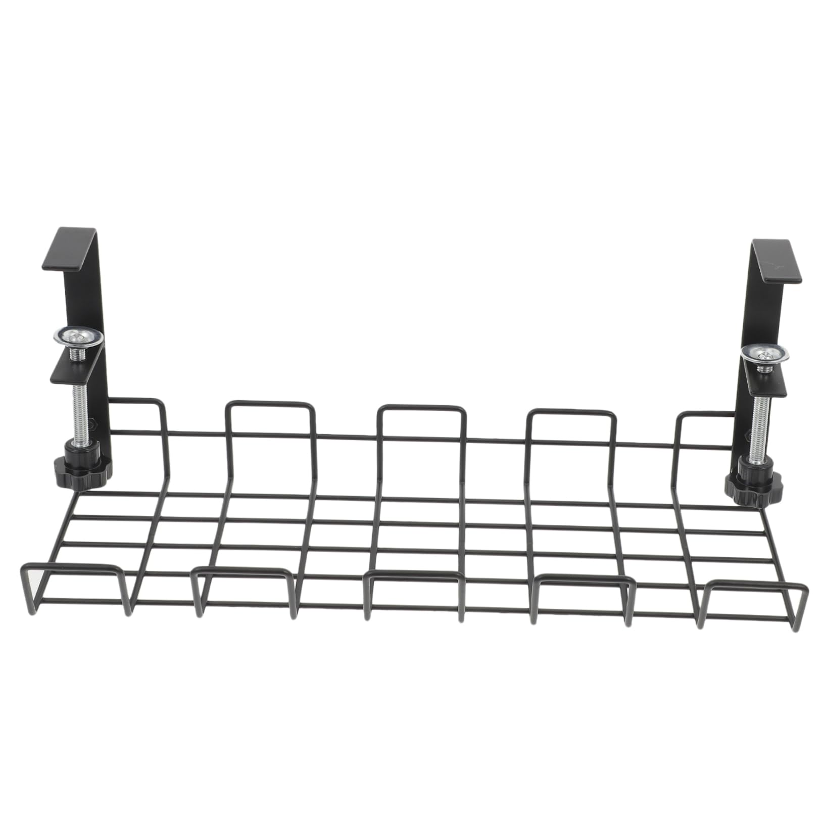 Operitacx Organisateur de Câbles Installation Simple en Acier Carbone Noir Améliore Le Rangement Support de Rangement sous Bureau pour Espace de Travail et Salle à Manger