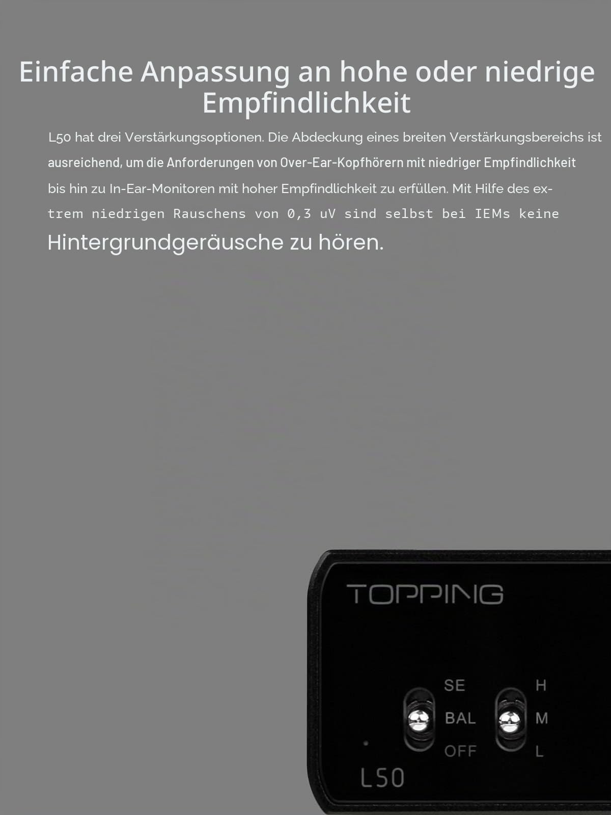Topping L50 Verstärker NFCA Module 0,3uV Ultra Low Noise Kostengünstiger Bypass-Ausgang Kopfhörerverstärker (Schwarz)