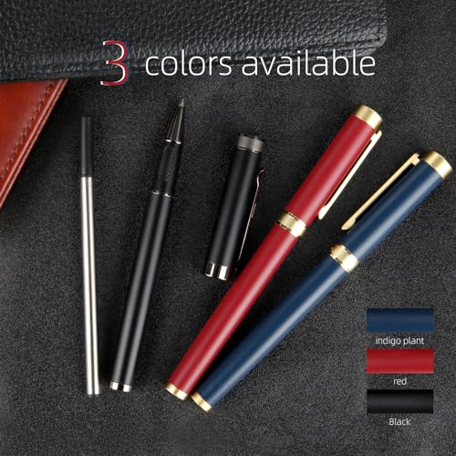 Zalantan Stunning luxury pen fancy pens nice pens for men pure copper heavy feel Office Executive Pen Professional Smooth Writing Pens for journaling with Gift Case and 2 Refills (Black) — view 6