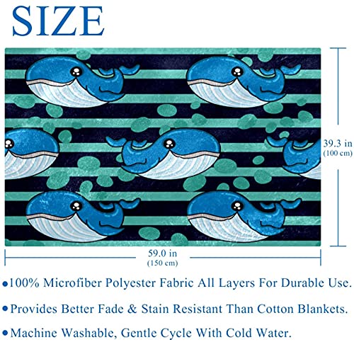 Couverture chaude à rayures bleues plaid baleine isolant pour camping - 6