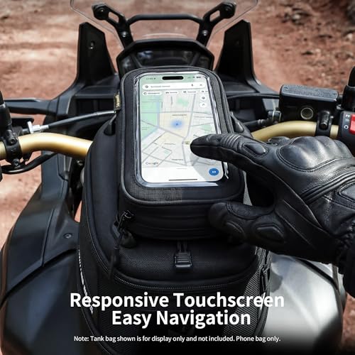 Rhinowalk Motorrad Handy Tasche mit Touchscreen Fenster, Handyhalter Tasche mit Schultergurt, 1L Aufbewahrung für Tankrucksack, Satteltasche, Rucksack, passend für Smartphones