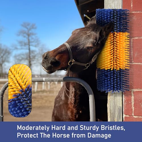 Escova de arranhões de gado, escova de vaca com 2 parafusos, arranhador de vaca, escovas de cavalos