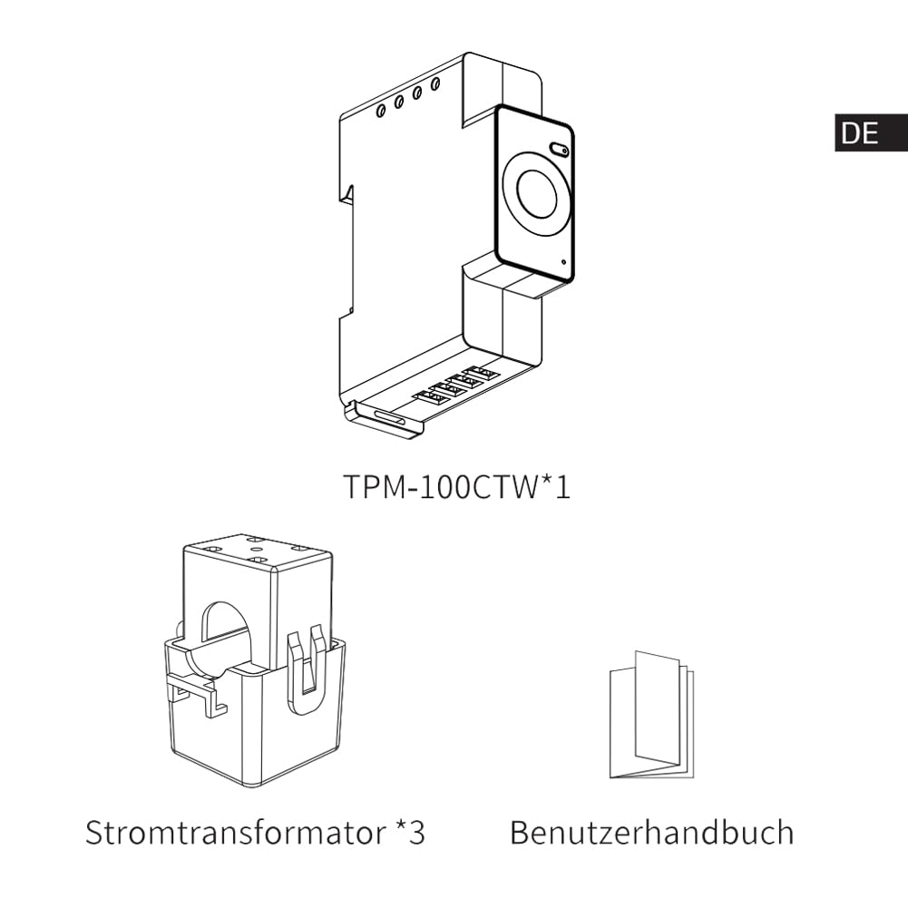 Marstek Venus D CT002 Compteur Intelligent Triphasé : Compteur intelligent pour installations triphasées ou monophasées, 0% TVA, Supporte le WLAN, Bluetooth, Prêt pour le photovoltaïque, Ajustement