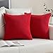 MIULEE 2 Piezas Fundas de Cojines Diseño Granulado Fundas de Almohada con Cremallera Invisible Protectores Poliéster Modernos Decorativa para Cama Sofa Dormitorio Hogar 45 x 45cm Rojo