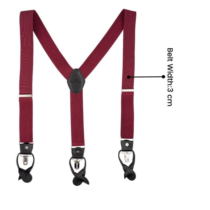 Image of The Tie Hub Button Suspenders for Men | Gentry Button-On Y-Back Elastic Braces | Adjustable 1.25 Inch | Formal Wedding
