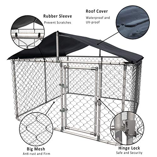 Kullavik Dog Kennel Outdoor with Heavy Duty Galvanized Chain Link Dog Cage Chicken Coop Hen House, UV & Water Resistant… - Image 7