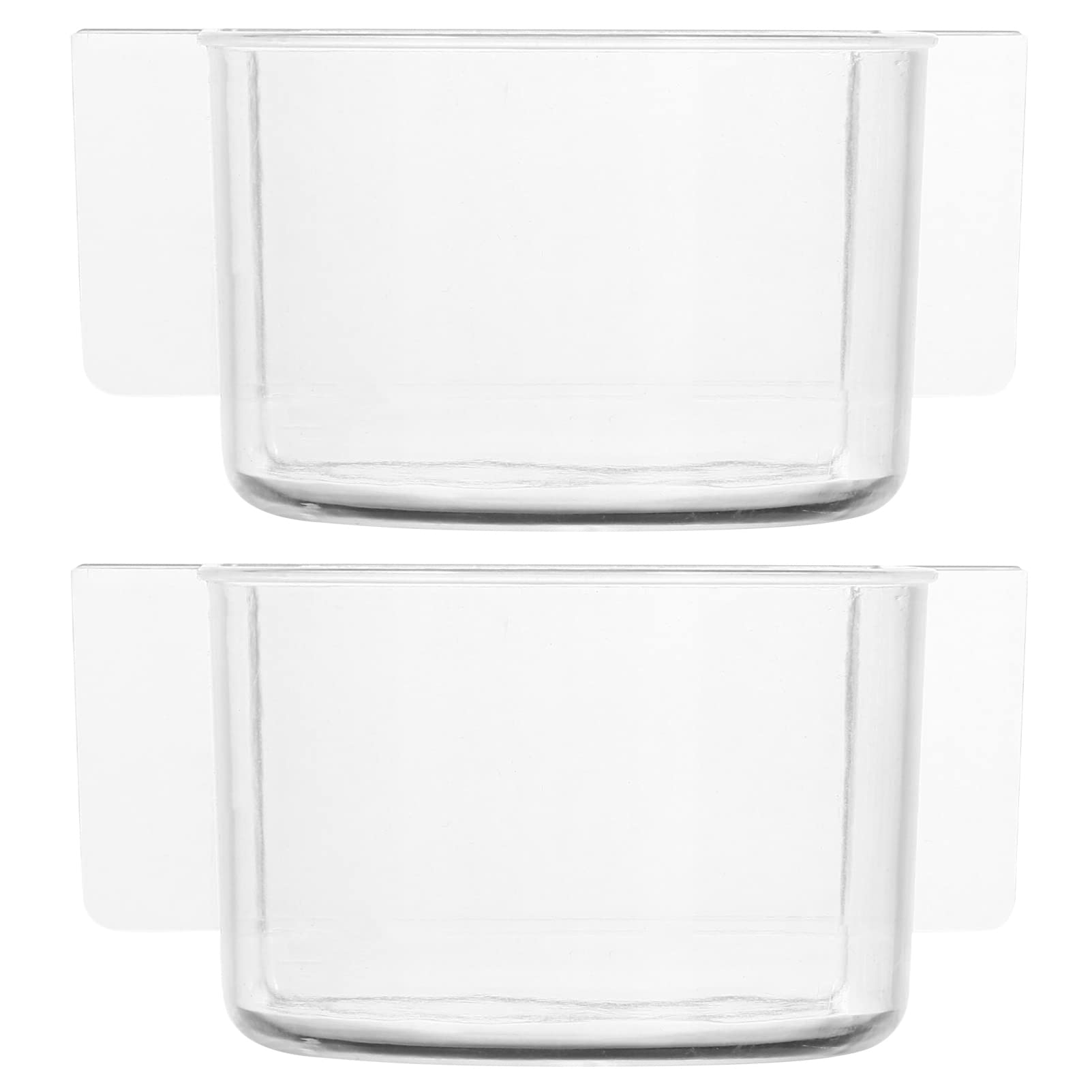 Toddmomy Bird Cage Feeding Bowls 2 Pack Transparent Bird Food Tank Accessories Easy Install Spill-Proof Cage Food Containers for Small Pet Birds