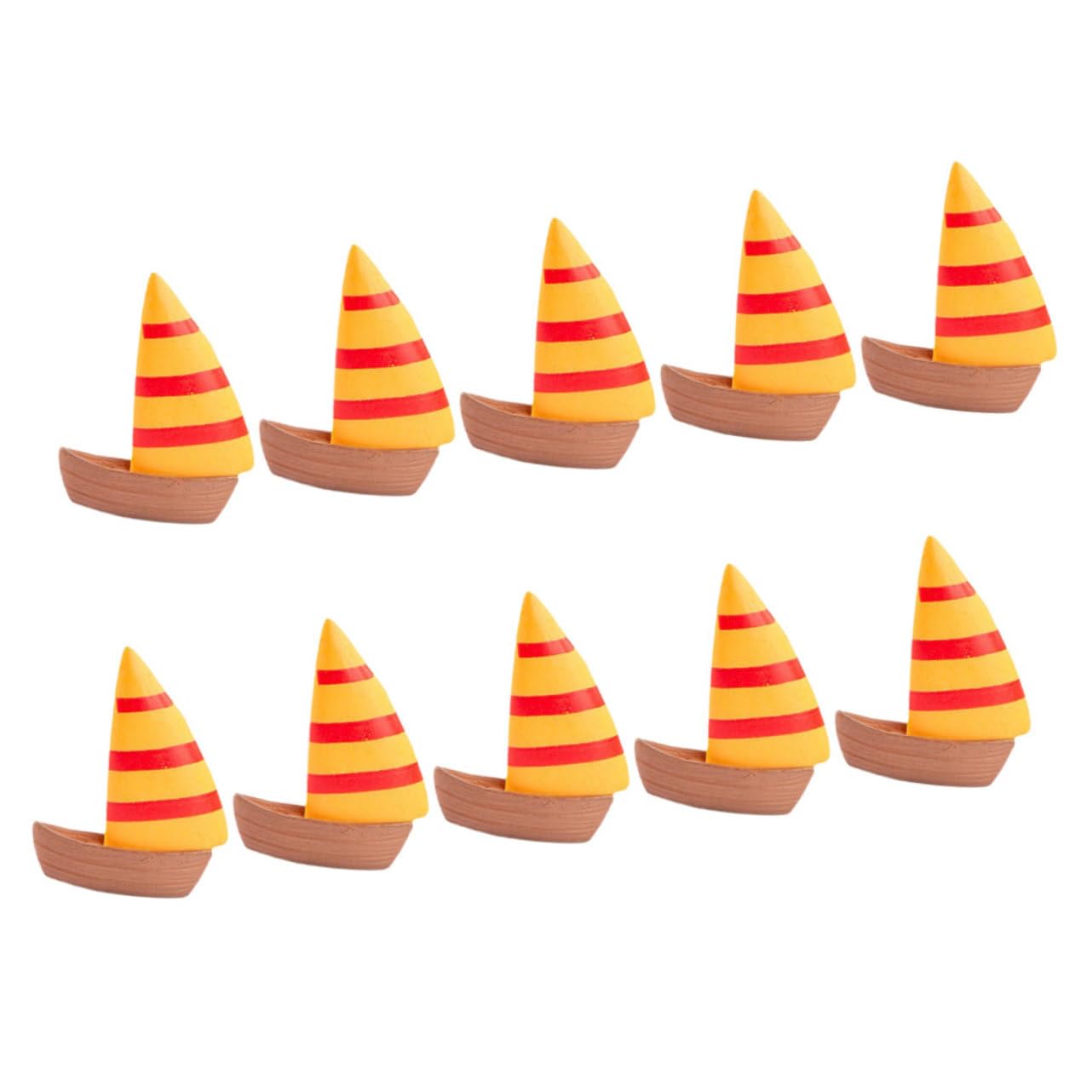 FELTECHELECTR 10pcs Miniature Sailing Decorative Ornaments Miniature Sailboat PVC Material Realistic Nautical Decor