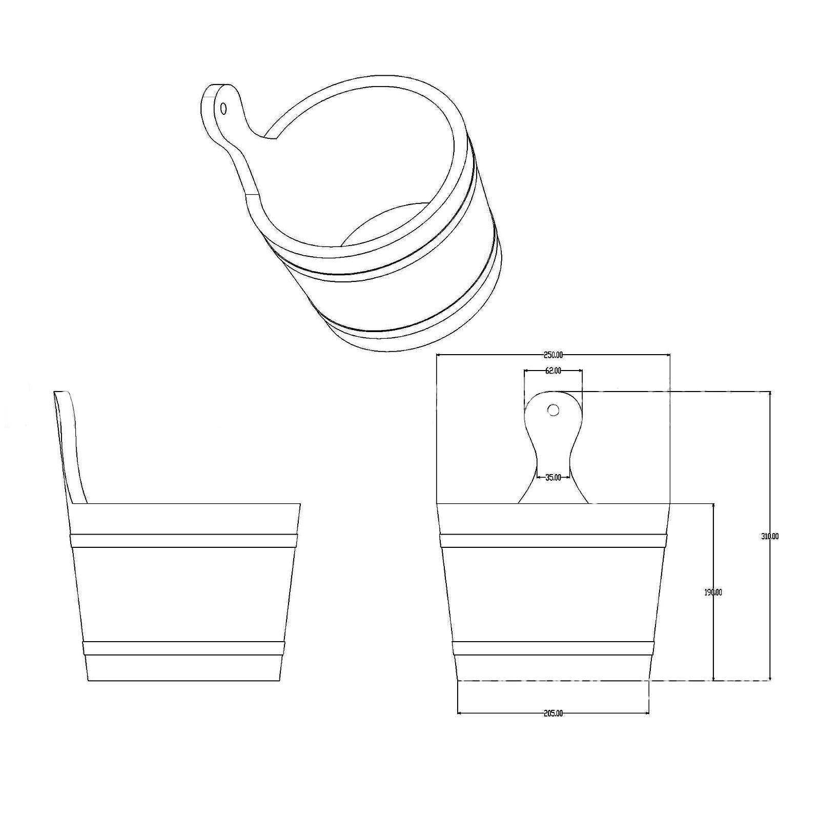 Ensemble seau et louche pour sauna durable, fût en bois de 5 L, accessoires de salle de bain et de hammam, utilitaire portable et polyvalent, grande capacité.