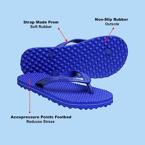 Image of YUKI Men and Women Slipper Accupressure Flip Flops Hawai Chappal for Home Daily Use