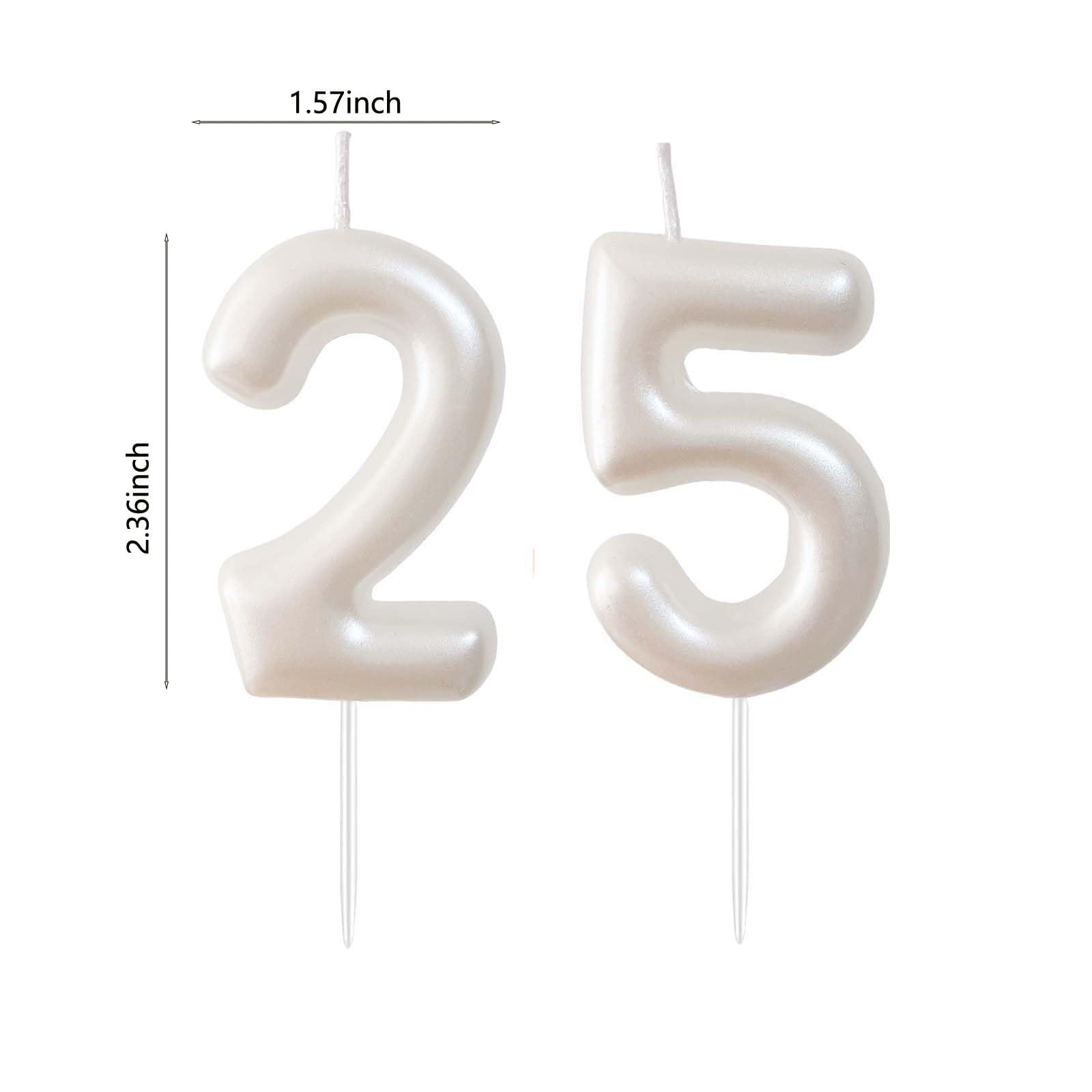 Amazon.co.jp: 2.35インチ 25th 52番目の数字キャンドル 誕生日ギフト