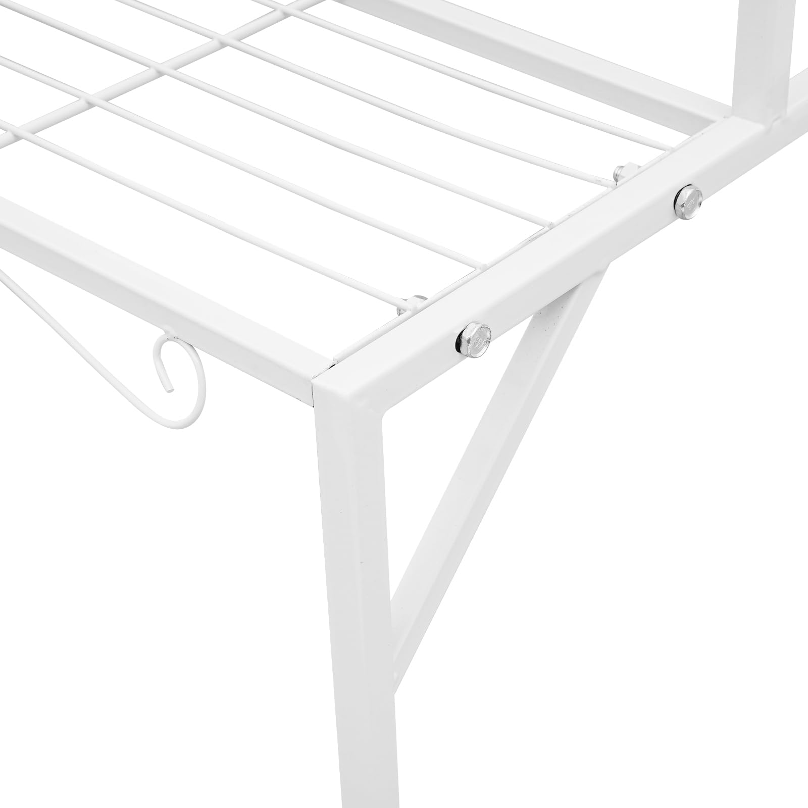 Support pour Plantes en Métal 3 Niveaux, Étagère Échelle à Fleurs, Charge 20 kg par Niveau, Patins Antidérapants, Présentoir Plantes Pour Balcon, Terrasse, Jardin et Intérieur (Blanc)