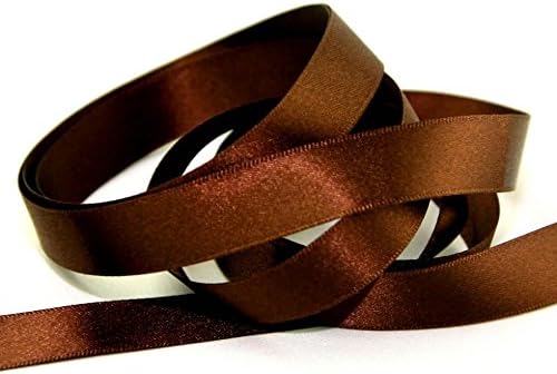 10mm Double Faced Satin Ribbon 25 Dark Brown - per metre