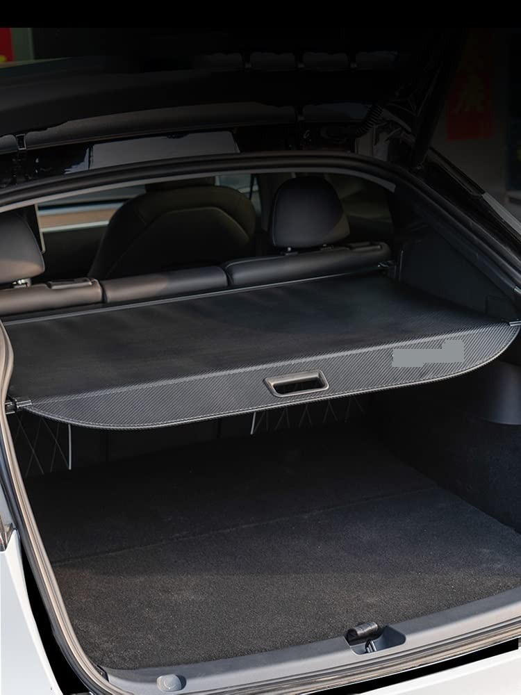 Cubierta Maletero Estante Paquete Trasero Para Tesla Para Modelo Y 2021 Ocultar Cortina Luz Sol Espaciador Retráctil Estantes Traseros Acabado Almacenamiento Maletero Cubierta Carga