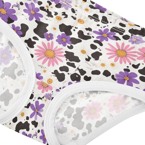 Wusikd Black Cow Print Girls' Underwear Cotton Girls Briefs Soft Toddler Underwear 2T4