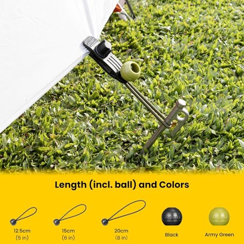 Brotree Bungee Cords with Balls 50 Packs 15cm Tarpaulin Bungee Balls Bungee Ties Heavy Duty for Tent Tarpaulin - Image 4