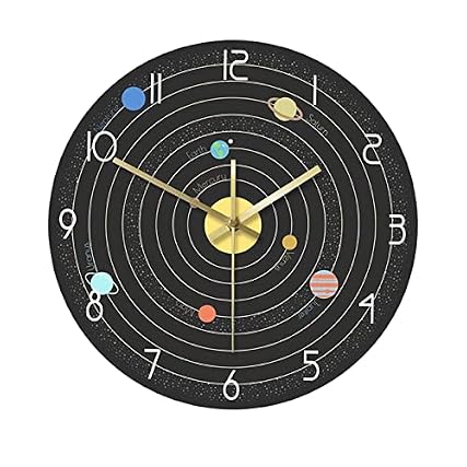 Solar System Home Wall Clock Non Ticking 12 Analog for Bedroom Living Room product image