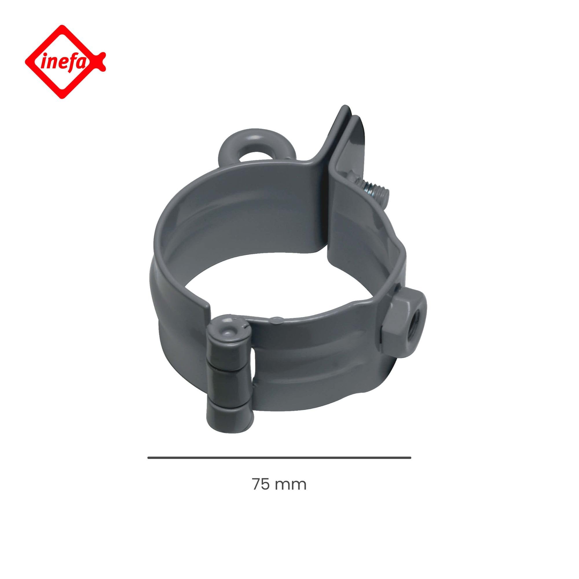 INEFA 25x Obejma rurowa z gwintem 75mm Antracyt