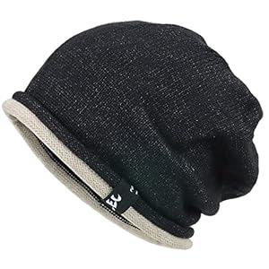 Andeor Men’s Knit Hat, Autumn, Winter, Skin-Friendly, Lightweight, Warm Material, Large Size, Cold Protection, Knit Cap, Comfortable to Wear, Plain, Simple, Stretchy, Breathable, Fluffy, Unisex