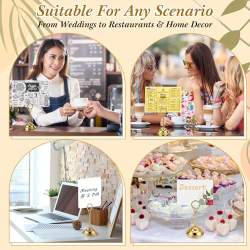 Image of 12 Pcs Table Number Holders Gold 4.7 Inch Metal Place Card Holders