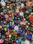 Mélange de perles de verre de demi-livres, 4-18mm, Couleurs et formes assorties, lot en vrac