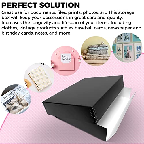 Image of Golden State Art, Drop Front Archival Storage Box, 9.75 inchx12.75 inchx3 inch-Black | Acid-Free 9x12 Museum Photo Storage Box with Metal Edge, Preserve Documents, Prints, Poster, Photographs, Arts And Crafts