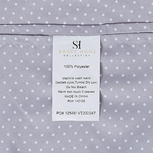 Queen Size Bed Sheets - Breathable Luxury Sheets with Full Elastic & Secure Corner Straps Built In - 1800 Supreme Collection Extra Soft Deep Pocket Bedding Set, Sheet Set, Queen, Dot Gray