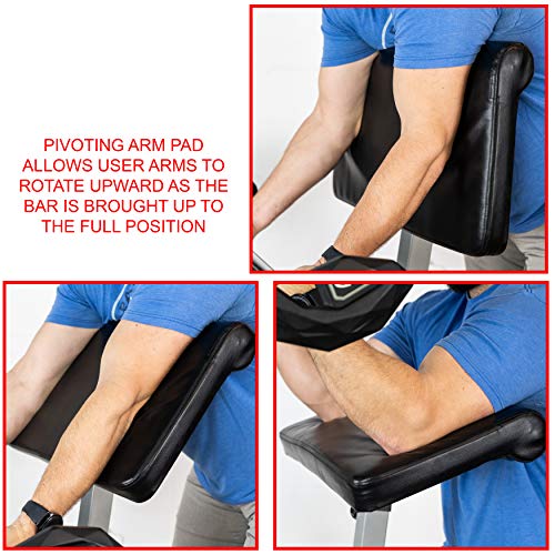 Valor Fitness CB-11 Standing Arm Curl Station for Strength Training w/Pivot and Contoured Arm Rest