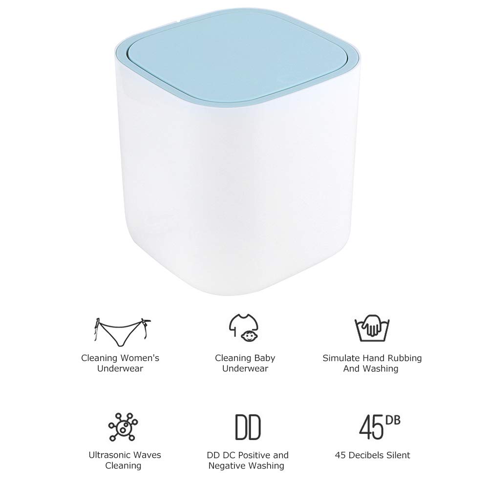 Mini Lavatrice, Lavatrice da Tavolo Portatile a Basso consumo energetico da 3,8 Litri Lavatrice per Biancheria Intima con Spinner per Appartamenti da Viaggio a casa Dormitori alimentati Tramite USB