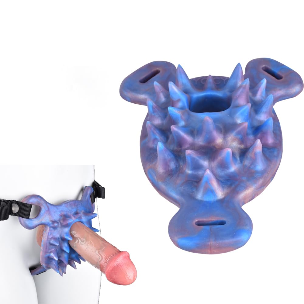 Neue Klitoris Grinder Realistischer Monster Schleifer mit Spikes G Punkt Stimulator Fantasy Nippel Massage Dildo Weiches Silikon Masturbator Sexspielzeug FüR Paare Frauen Lesben (B)