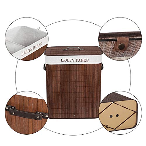 Bote de basura de bambú ZAW rectangular para cocinas y dormitorios 3