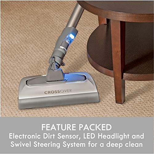 Image of Kenmore Elite 21814 Pet Friendly CrossOver Lightweight Bagged HEPA Canister Vacuum with Pet PowerMate, Extended Telescoping Wand, Retractable Cord, 2 Floor Nozzles, and 4 Cleaning Tools-Silver /Gray