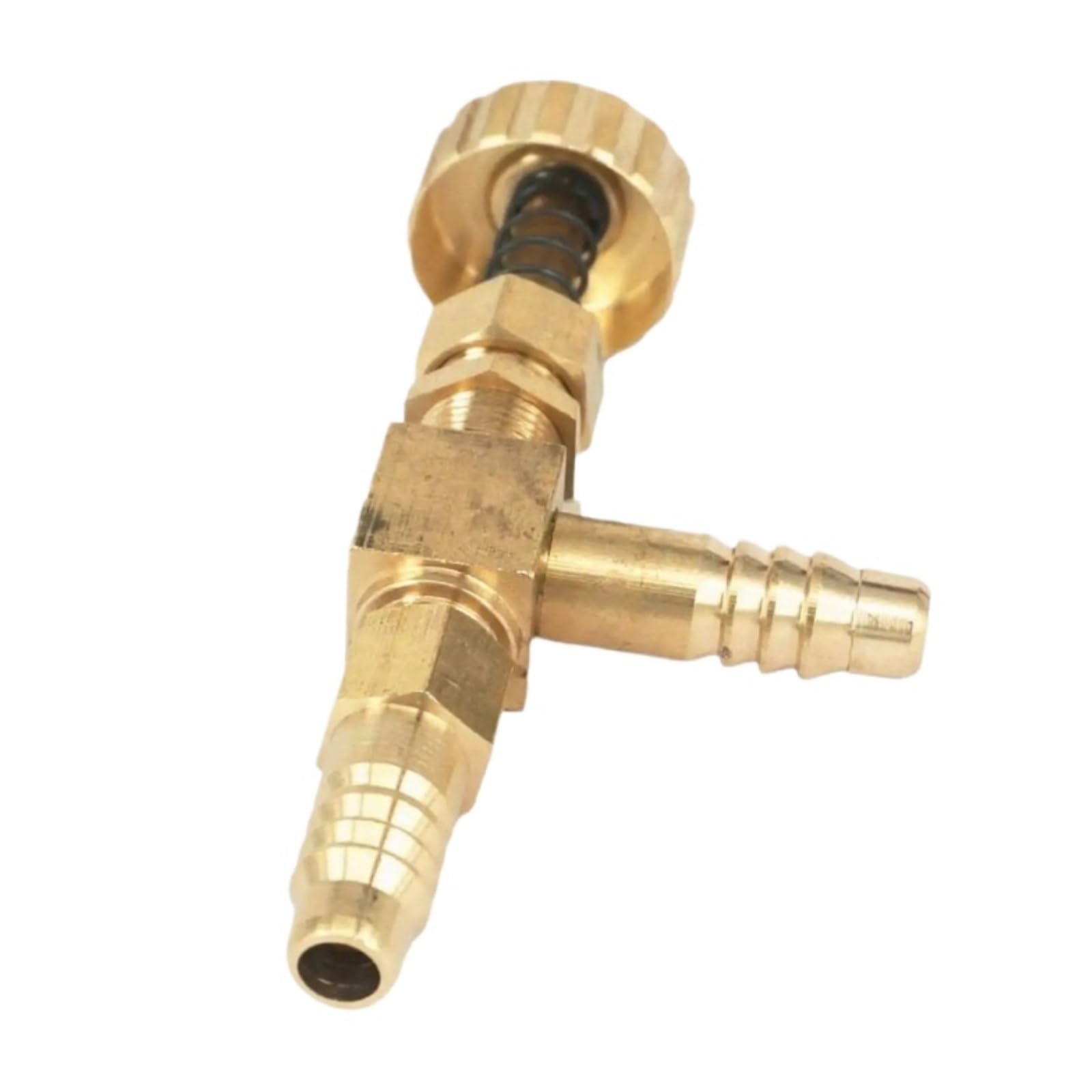Valvola, controllo della valvola a spillo in ottone con gomito spinato for tubo da 10 mm con molla for gas