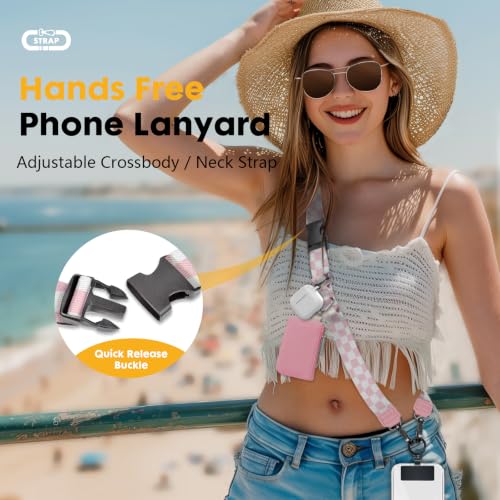Image of Icycay Phone Lanyard Crossbody Strap Adjustable Teacher Women Checkered | for Cell Phone Case Keys ID Badges, Anti Theft, Multifuctional, Neck Phone Holder, Travel Hiking Essential Accessories, Gifts