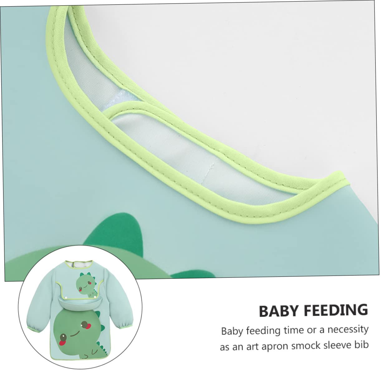 Toyvian 3piezas Babero Mangas Largas y Diseño De Dibujos Animados Para Comer Cómodo Protección Contra Manchas