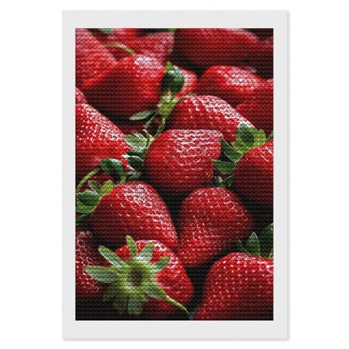 Kit d'art diamant fraises fraîches pour adultes à broderie diamants ronds