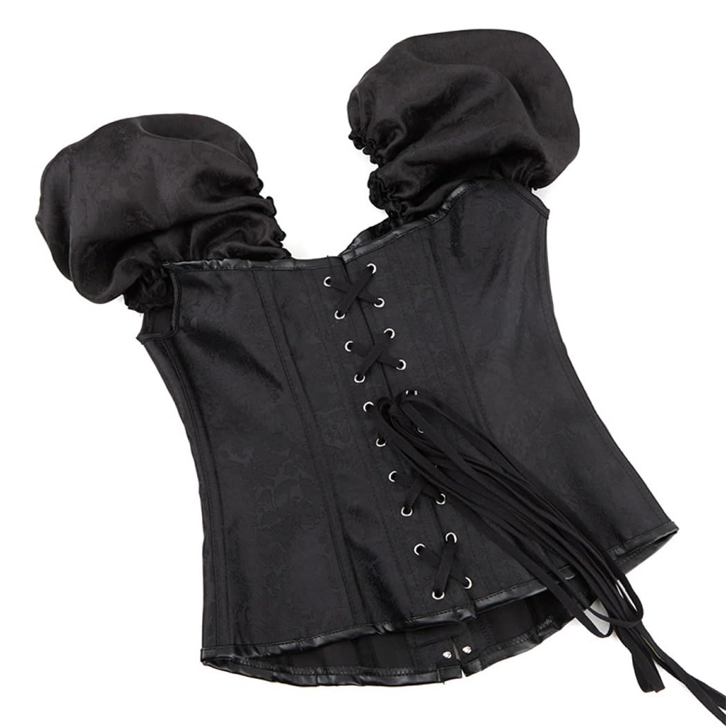 DISSA Corset Overbust Manches Bouffantes et Boucles Avant femme,EU 32-42