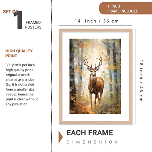 Image of kotart Aesthetic Modern Wall Decor Paintings with Frame for Home Decoration - Painting for Living Room Bedroom - Painting for Wall Decoration (14 x 18 inch) Set of 4 (Classic Wall Painting, 8)