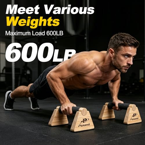 Push Up Bars, Wooden Parallettes Bars 2PCS, Calisthenics Equipment with Non-Slip Base, Perfect Pushup & Calisthenics Bar, Push Up Handles for Floor, and Pushup Handles for Men - Image 4