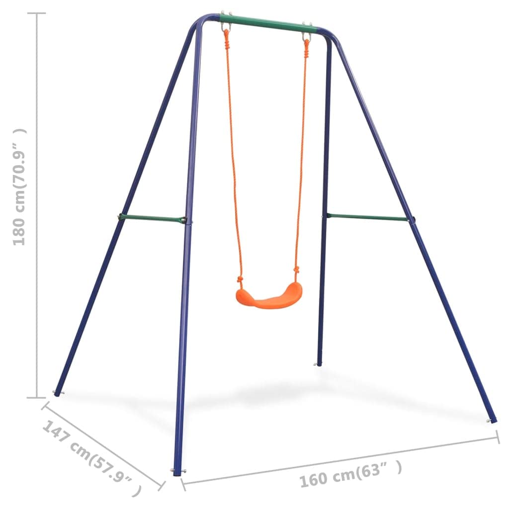 Einzelschaukel Orange für Kinder ab 3 Jahren wetterfestes Outdoor-Gartenspielzeug mit stabilen Befestigungen und ergonomischem Kunststoffsitz, geeignet für Garten, Terrasse und Klettergerüst