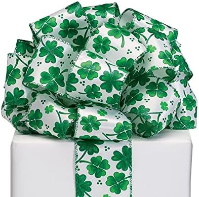 RIBBON #40 SHAMROCKS WITH GLITTER ACCENT