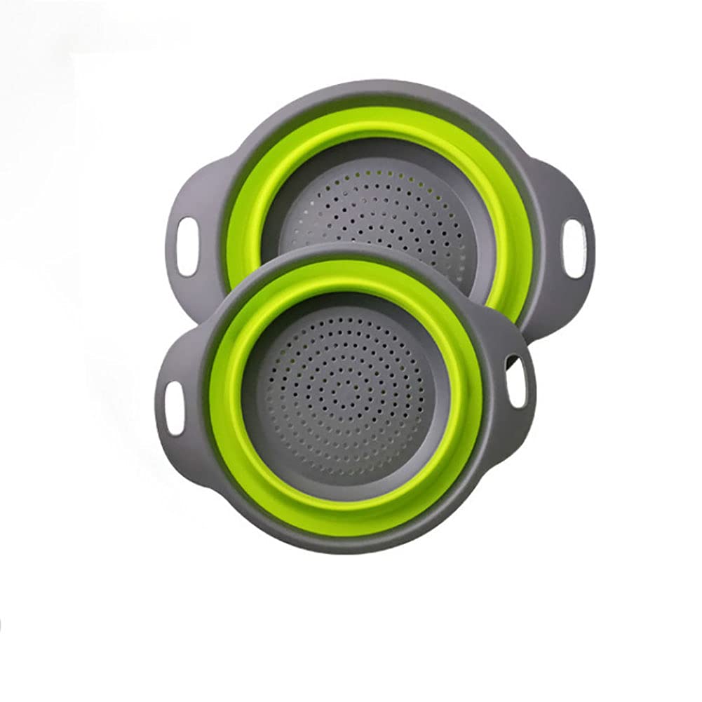 Colador plegable de silicona para verduras/frutas, colador plegable para cocina, color verde 6