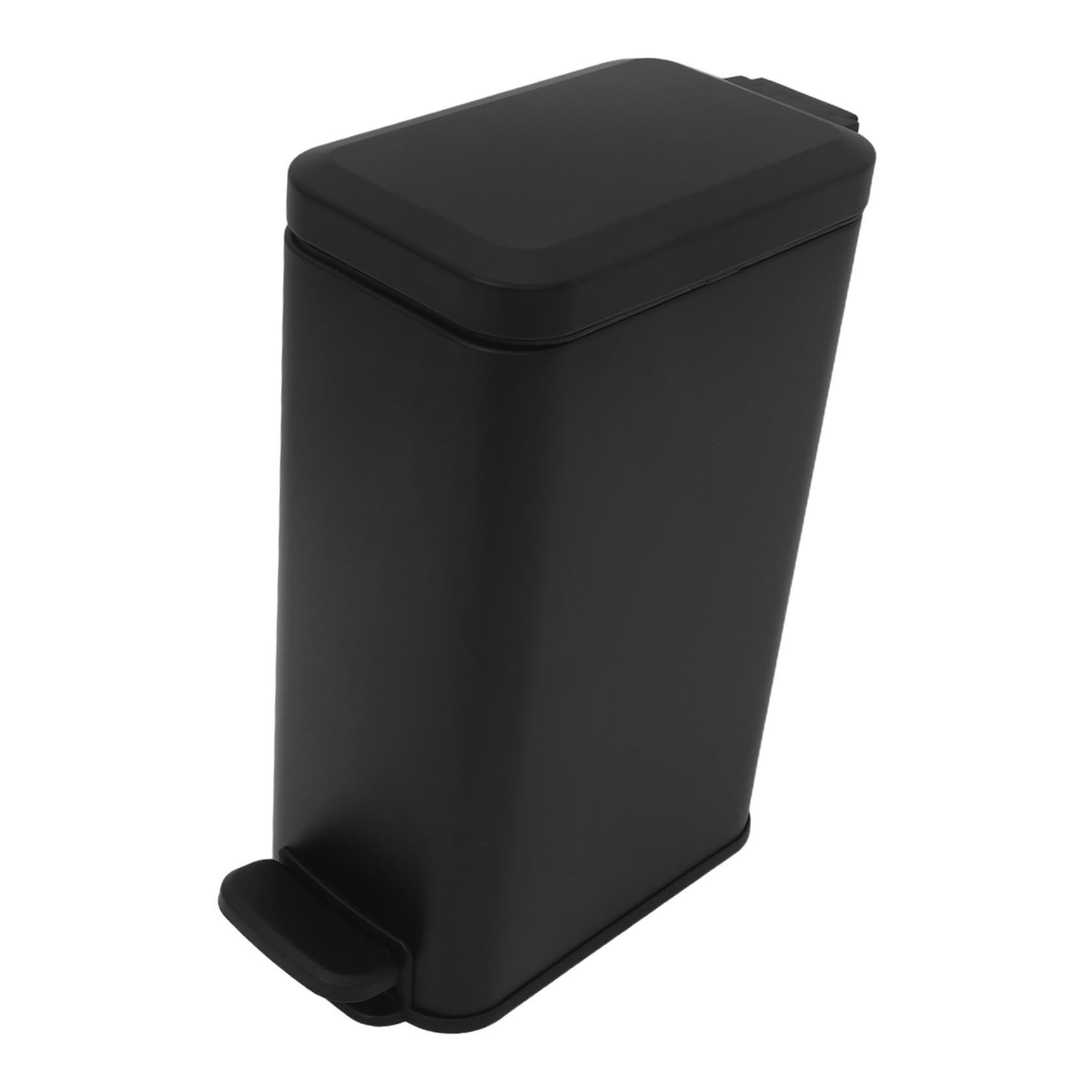 SEWACC Papelera Pedal Acero Inoxidable con Tapa y Base Delgada Cubo Basura Manos Libres para Oficina y Hogar Diseño Antiolor para Espacios Reducidos