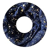 Metallische goldene Sterne Lina & Lily Damen Loop Schal mit Goldfolierten Sternen (Marineblau)