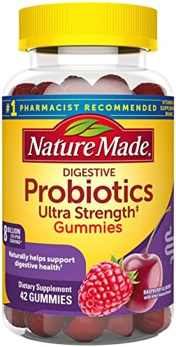 Nature Made Ultra Strength Digestive Probiotics, Dietary Supplement for Digestive Health Support, 42 Probiotic Gummies, 21 Day Supply