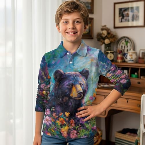 HUIACONG Boys Girls Long Sleeve Shirts for Kids Children Under Shirts3