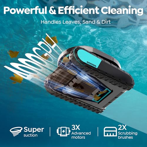 Image of Pleco Pro Cordless Robotic Pool Cleaner, Smart Navigation, 210-240 Min Runtime, Wall Climbing & Waterline Cleaning, Up to 2691 Sq.Ft, Dual-Layer Filtration for Inground Pools(Graphite Gray)